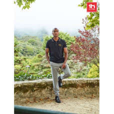 Th Clothes® THC ROME. Men's Polo Shirt with contrast colour trim and buttons / Light green