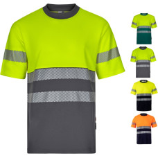 Velilla VL BASTET. Two-tone piqué T-shirt (150g/m²), in cotton (55%) and polyester (45%) / Navy blue / Orange