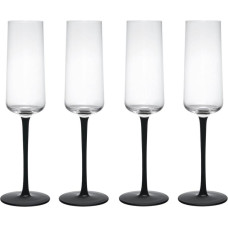 Mikasa PALERMO ŠAMPANIEŠA GLĀZES 250ML, MELNA KĀJIŅA, 4 GAB., kristalīns, Mikasa