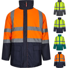 Velilla VL JUNO LARGE. Two-tone 4-in-1 parka (180g/m²), in polyester (100%) with PU coating / Navy blue / Orange