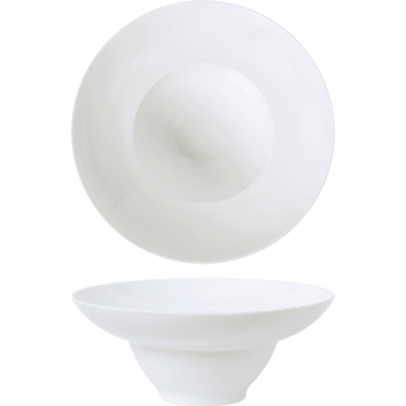 Leela Baralee FINE PLUS DZIĻAIS ŠĶĪVIS AR MALU 24CM, BALTS, PORCELĀNS, Leela Baralee