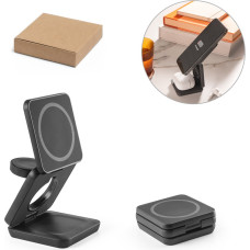 BROGLIE. Super fast 15W 3-in-1 magnetic wireless charger in recycled ABS (100% rABS) / Black