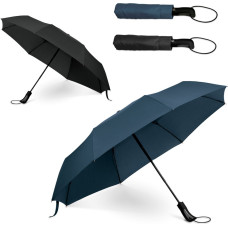 CAMPANELA. 190T compact pongee umbrella with automatic opening and closing / Black