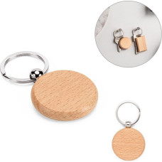 STEWIE ROUND. Round keyring in beech wood