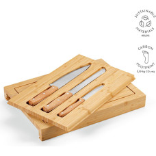 Brancusi Board Bamboo with Kitchen Knives