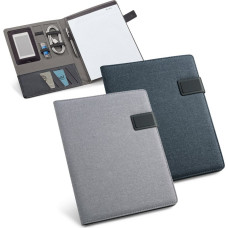 RIORDAN. A4 folder in imitation linen and PU with lined pages