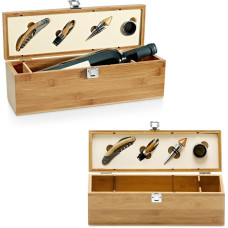 SYRAH. Bamboo, zinc and stainless steel wine set