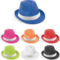 MANOLO POLI. Hat in PP with white polyester ribbon