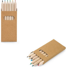 BIRD. Pencil box with 6 coloured pencils